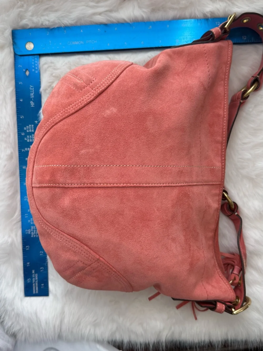 Coach Suede Tassel Hobo in Dusty Rose